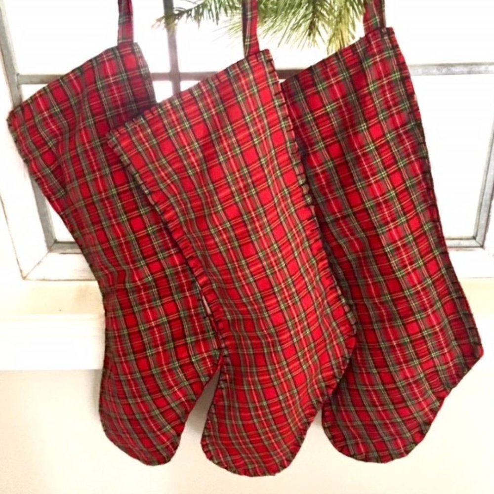 Christmas Stockings with Embroidery (Set Of 3) - Picture 2 of 5
